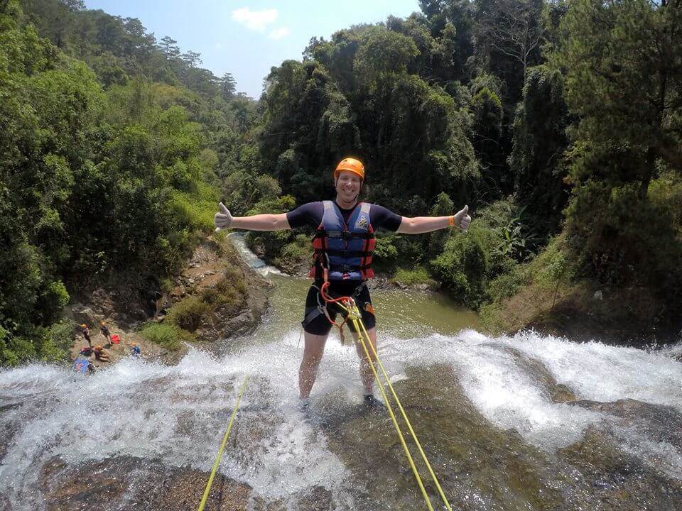 Many foreign tourists enjoy Dalat Canyoning